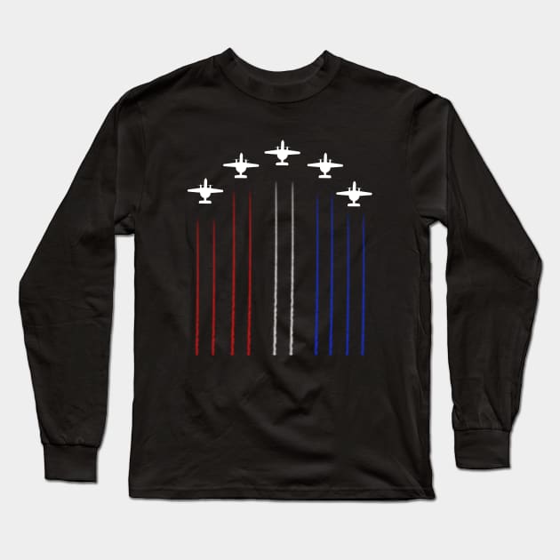 E-2 Hawkeye Us Flag Long Sleeve T-Shirt by Dirty Custard Designs 